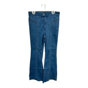 EXPRESS 12R Bell Flare‎ High Rise Front Seam Medium Wash Blue Jeans